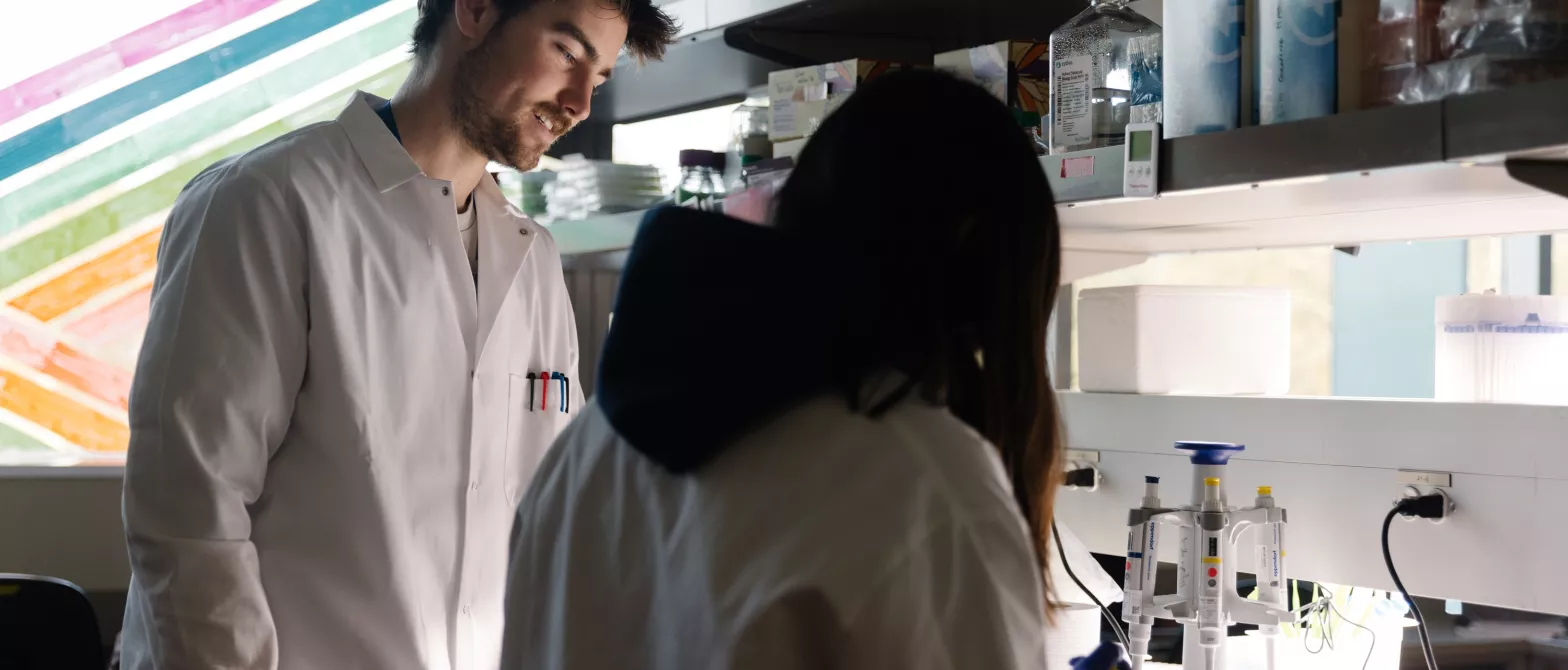 Two researchers in a lab