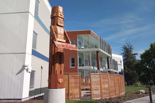 House post and building exterior