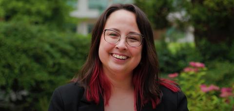 Smiling Caucasian women with glasses