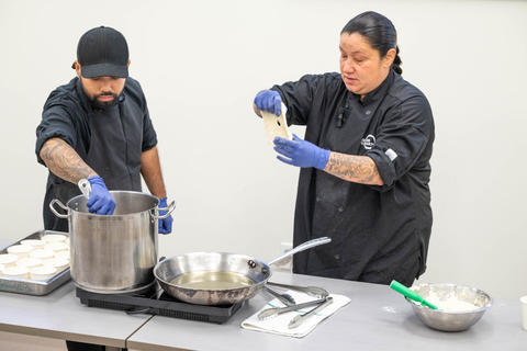 Chef Sarah Mierau cooking demonstration